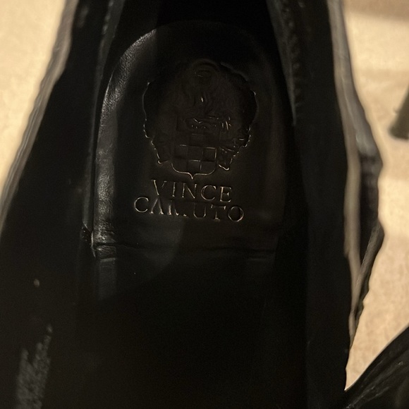 Vince Camuto- Black Gold Leather Dira Ankle Bootie Platform Stiletto - Picture 3 of 8